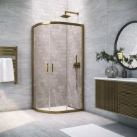 Душевой уголок Vegas Glass ZS-F TUR NOVO 90*80 05 05 90x80 см, профиль бронза, стекло бронза