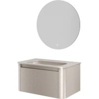 Комплект мебели Armadi Art Voi Stonefinish Cashmere 782-080-SF-C + 786-080-SF-C без отв. + 545/2 82 см, подвесной, кашемировый камень матовый
