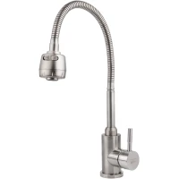 Смеситель для кухни Viko V-4414 с гибким изливом, нержавеющая сталь