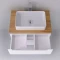 Комплект мебели белый глянец 80 см со столешницей бук светлый Jorno Wood Wood.01.80/P/W + Wood.06.80/LW + 0085176 + Wood.02.50/TK - 8