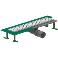 Душевой трап (лоток) Ctesi Way Square BK4024150 80 см, с решеткой, перфорированный, хром