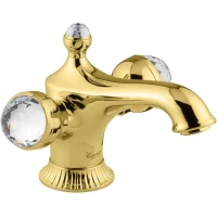 Смеситель для раковины Emmevi The One Leda 98003VSW/OR с донным клапаном, золотой