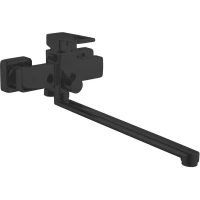 Смеситель для ванны Shevanik S8222H универсальный, с душевым гарнитуром, черный матовый