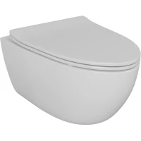 Унитаз подвесной DQ Grimm DT1386516 безободковый, торнадо, с сиденьем микролифт, белый