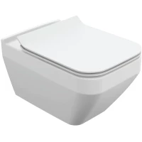 Унитаз подвесной Cersanit Crea Square A63115 безободковый, с сиденьем микролифт, белый