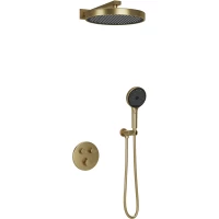Душевой комплект Sancos Space SC3006BG 320 мм, с термостатом, золотой матовый