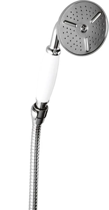 Ручной душ со шлангом 150 см хром, ручка белая Cezares DEF-01-Bi - фото 1