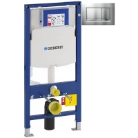 Инсталляция для унитаза Geberit Duofix Sigma 30 111.300.00.5 + 111.815.00.1 + 115.883.KN.1 с кнопкой смыва, матовый хром/хром/матовый хром 