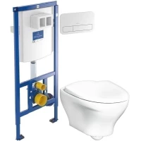 Комплект подвесной унитаз Gustavsberg Estetic GB1183300R1030 + система инсталляции Villeroy & Boch 92246100 + 92249068
