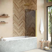 Шторка на ванну Vegas Glass EV NOVO 70 03 07 71 см, профиль золотой матовый, стекло графитовое
