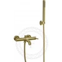 Смеситель для ванны Filarete Roun FL2120MG с душевым гарнитуром, золотой матовый