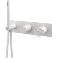 Смеситель для ванны Remer Chrono CH97D3BO встраиваемый, с душевым гарнитуром, белый матовый