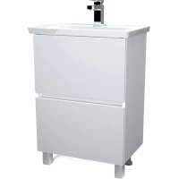 Тумба под раковину 1Marka Aris У76053 57 см, напольная, белый глянец
