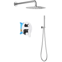 Душевой комплект Aquatek Бетта AQ1172CR 250 мм, со смесителем, хром