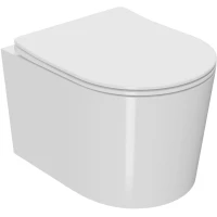 Унитаз подвесной Point Веста PN41701 безободковый, с сиденьем микролифт, белый