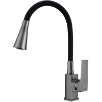 Смеситель для кухни Prohanss P61.4406.09 с гибким изливом, графит матовый