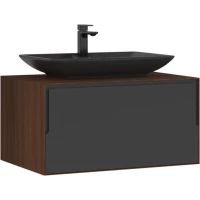 Тумба с раковиной орех/антрацит матовый 80 см ORKA Craft 5003987