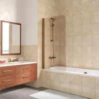 Шторка на ванну Vegas Glass EV LUX 75 05 05 L 75 см L, профиль бронза, стекло бронза