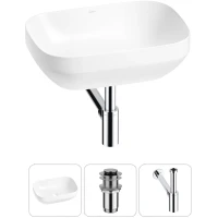Раковина-чаша Wellsee Air Gap S 20212409R 50x35 см, накладная, белый, с донным клапаном и сифоном