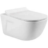 Унитаз подвесной MEER MR-2106 безободковый, с сиденьем микролифт, белый