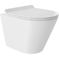 Унитаз подвесной Aqueduto Cone CONT0110 безободковый, торнадо, с сиденьем микролифт, белый глянец