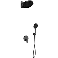 Душевой комплект AQUAme AQM8402GM 300 мм, со смесителем, оружейная сталь