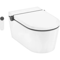 Электронный унитаз-биде подвесной Hansgrohe LavaPura Element S 63021450 безободковый, торнадо, с сиденьем микролифт, белый глянец