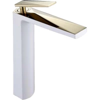 Смеситель для раковины Boheme Venturo 382-W белый глянец/золотой