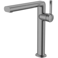 Смеситель для раковины Vincea TG VBF-5TG2GM без донного клапана, вороненая сталь