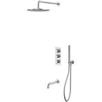 Душевой комплект Whitecross Y YSET11NIB 300 мм, с термостатом, никель матовый