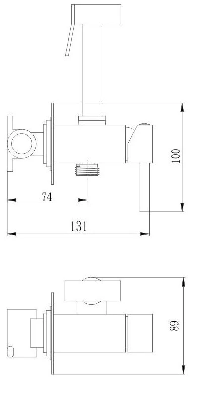 Гигиенический душ Haiba HB5512-4 со смесителем, бронза
