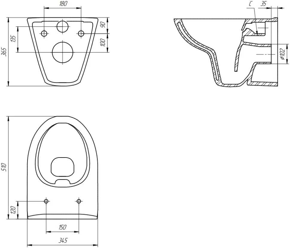Комплект подвесной унитаз + система инсталляции Cersanit Parva A64229 - фото 5
