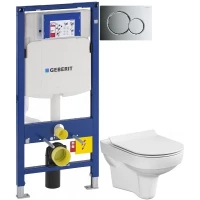 Комплект подвесной унитаз Cersanit City MZ-CITY-COn-S-DL + система инсталляции Geberit 111.300.00.5 + 115.770.21.5 + 111.815.00.1