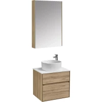 Комплект мебели дуб эльвезия/белый глянец 60 см Акватон Либерти 1A279401LYC70 + 1A280903LY010 + 732700C000 + 1A279302LYC70