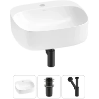 Раковина-чаша Wellsee Ideal 20214132R 50x42 см, накладная, белый матовый, с донным клапаном и сифоном