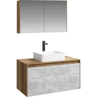 Комплект мебели дуб балтийский/бетон светлый 100 см Aqwella 5 Stars Mobi MOB0110DB + MOB0710BS + 641945 + MOB0410 + MOB0717DB