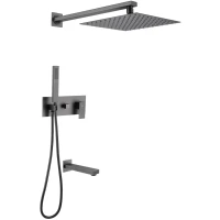 Душевой комплект Abber Daheim AF8217NG 250 мм, со смесителем, никель