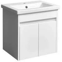 Тумба с раковиной белый глянец/белый матовый 50 см Stella Polar Фаворит SETSP-00000166/UM-COM50/1