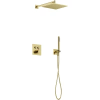 Душевой комплект Sancos Linn SC9022BG 250 мм, с термостатом, золотой матовый