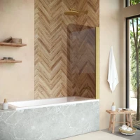 Шторка на ванну Vegas Glass EV NOVO 70 03 05 71 см, профиль золотой матовый, стекло бронза