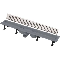 Душевой трап (лоток) AlcaPlast APZ12 Pure APZ12-850 + PURE-850M 84,4 см, с решеткой, перфорированный, нержавеющая сталь