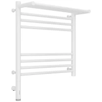Полотенцесушитель электрический 500x500 белый глянец МЭМ левый Сунержа Богема с полкой 3.0 12-5806-5050