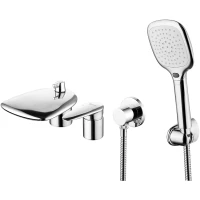 Смеситель на борт ванны Lemark Status LM4447C с душевым гарнитуром, хром