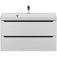 Тумба под раковину Uperwood Tanos 2930205143 90 см, подвесная, белый матовый/графит матовый