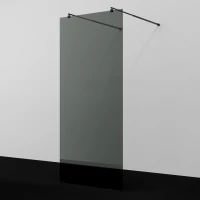 Душевая перегородка WasserKRAFT Vechte 60W40MB-TG 119,4 см, профиль черный матовый, стекло тонированное