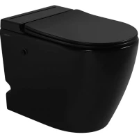Унитаз напольный Abber Bequem AC1115PMB импульсный, с сиденьем микролифт, черный матовый