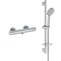 Термостат для душа Jacob Delafon Brive E24334-CP + E99898RU-CP с душевым гарнитуром, хром