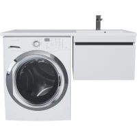 Тумба под раковину Uperwood Magenta 5930205163 45 см, подвесная, над стиральной машиной, белый матовый/графит матовый