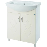 Тумба бежевый глянец/белый глянец 60,5 см Bellezza Элеганс 4638610240071