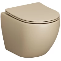 Унитаз подвесной Grossman GR-4455BEMS безободковый, с сиденьем микролифт, бежевый матовый